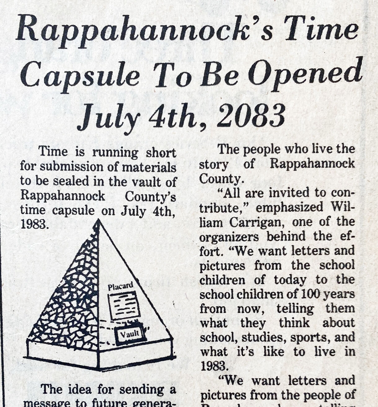 Rapp time capsule 1983